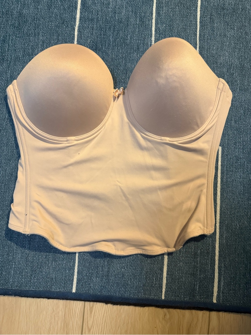 Va Bien 1508 Nude Strapless Low Back Bridal Bustier Corset Bra Size 36D